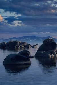 Mac Os Tahoe Beach Dusk (1440x2560) Resolution Wallpaper