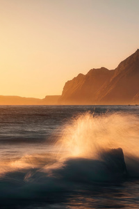 Madeira Ocean Water Sunrise Rocks Down Long Exposure (540x960) Resolution Wallpaper