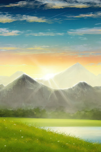 Majestic Mountains In The First Light (1280x2120) Resolution Wallpaper