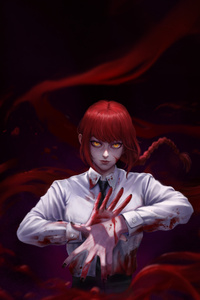 Makima From Chainsaw Man Like Darkness (1080x2160) Resolution Wallpaper