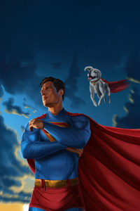 Man Of Steel And His Loyal Guardian (1080x2400) Resolution Wallpaper