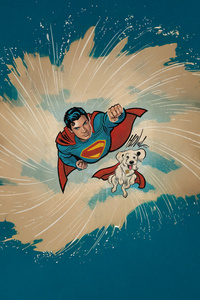Man Of Steel And His Loyal Shadow (750x1334) Resolution Wallpaper