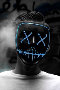 Man Wearing Blue Mask 5k