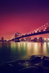 Manhattan Bridge 4k (640x1136) Resolution Wallpaper