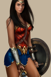 Marlen Valderrama Alvarez As Wonder Woman Fanart (1080x2160) Resolution Wallpaper