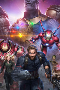 Marvel Future Fight Avengers Infinity War (1280x2120) Resolution Wallpaper