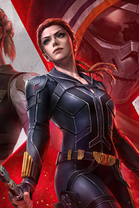 Marvel Future Fight Black Widow Team 4k (1440x2960) Resolution Wallpaper