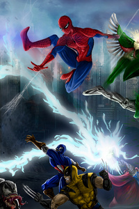 Marvel Heroes Vs Villains 4k (1080x2160) Resolution Wallpaper