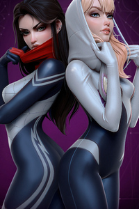 1080x2160 Marvel Silk And Gwen