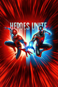 Marvels Spider Man Heroes Unite (320x568) Resolution Wallpaper