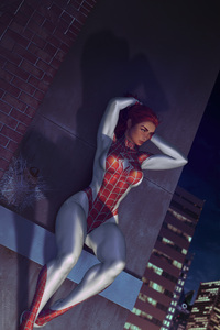 Mary Jane As Spider Girl (320x568) Resolution Wallpaper