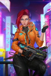 Mastermind Cyberpunk Girl (480x800) Resolution Wallpaper