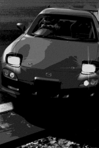 Mazda Rx7 Monochrome Drift (1125x2436) Resolution Wallpaper