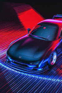 Mazda Rx7 Retro Digital Art