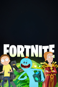 Mecha Morty Queen Summer And Mr Meeseeks In Fortnite (540x960) Resolution Wallpaper