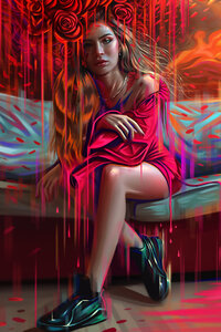 Melted Girl Portrait (1080x2160) Resolution Wallpaper