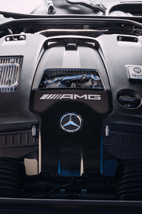 Mercedes AMG S63 2018 Engine View 4k (640x1136) Resolution Wallpaper