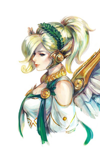 Mercy Angel Overwatch (240x400) Resolution Wallpaper