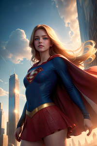 Metropolis Marvel Supergirl 8k (540x960) Resolution Wallpaper