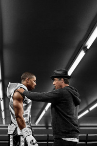 Michael B Jordan And Sylvester Stallone In Creed Movie (240x400) Resolution Wallpaper