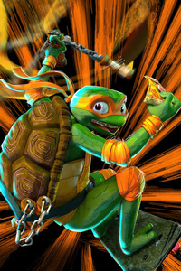 Michelangelo Teenage Mutant Ninja Turtles Mayhem (1080x2160) Resolution Wallpaper
