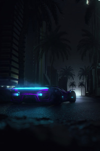 Midnight Neon Drive 4k