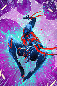 Miguel O Hara Aka Spiderman 2099 5k (320x568) Resolution Wallpaper