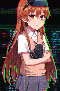 Mikoto Misaka As Programmer (1125x2436) Resolution Wallpaper