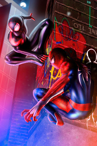 Miles And Peter Spider Man Miles Morales 4k (1280x2120) Resolution Wallpaper