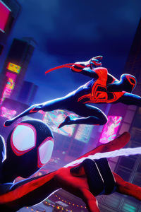 Miles Morales And Spider Man 2099 Unite (240x400) Resolution Wallpaper