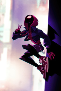 Miles Morales Beyond The Cityscape (1080x2280) Resolution Wallpaper