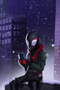 Miles Morales Echoes Of Justice (1242x2668) Resolution Wallpaper