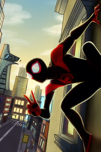 Miles Morales In Avengers Universe (240x400) Resolution Wallpaper