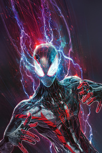 Miles Morales In The City Lights (480x854) Resolution Wallpaper