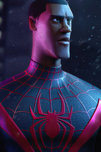 Miles Morales Spider Man Digital 3D 4k (480x854) Resolution Wallpaper