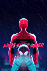 Miles Morales What Up Danger (640x960) Resolution Wallpaper