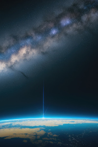 Milky Way And Earth (2160x3840) Resolution Wallpaper