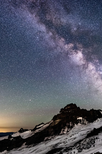 Milky Way Mt Rainier (640x960) Resolution Wallpaper