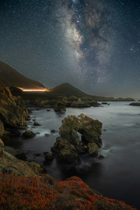 Milky Way Over The Silent Coast (480x854) Resolution Wallpaper