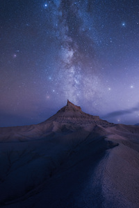 Milky Way Rising Over The Badlands (240x400) Resolution Wallpaper