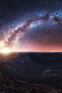 Milky Way Starry Sky Night (1440x2560) Resolution Wallpaper