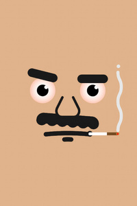 Minimal Illustration Of An Uncle Smoke (320x568) Resolution Wallpaper