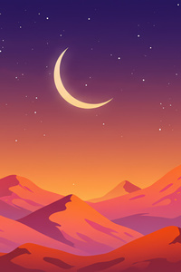 Minimal Night In Mountains 5k (1280x2120) Resolution Wallpaper