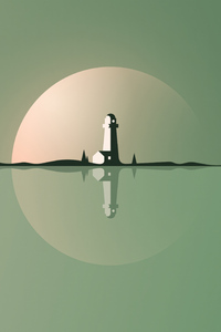 Minimal Reflection Of The Light House (540x960) Resolution Wallpaper
