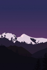 Minimalism Scenery Of Mountains (1125x2436) Resolution Wallpaper