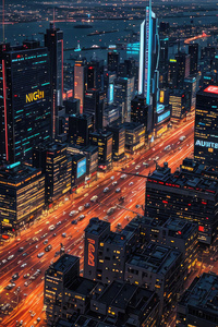Modern City Lights And Nights 4k (240x320) Resolution Wallpaper
