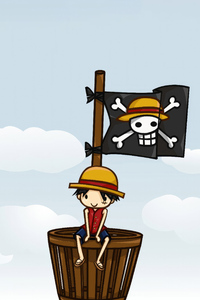 Monkey D Luffy Pirate Flag 4k (1280x2120) Resolution Wallpaper