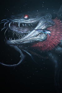 Monster Of The Deep Final Fantasy XV E3 2017 Artwork (1440x2560) Resolution Wallpaper