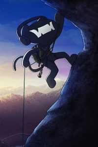 Monstercat Climbing Mountain Artistic (640x960) Resolution Wallpaper