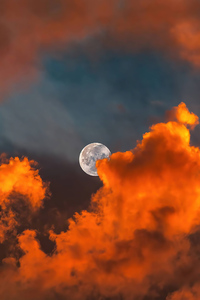 Moon Covered In Clouds 5k (720x1280) Resolution Wallpaper
